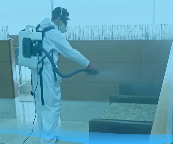 Utilizamos equipos para desinfectar de última generación bajo el método de pulverización y un producto especializado